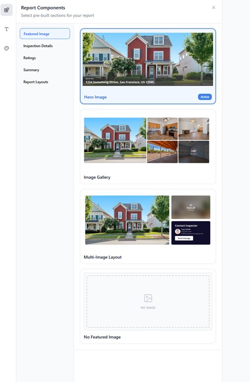 Home inspection report featured property layout in Palmtech