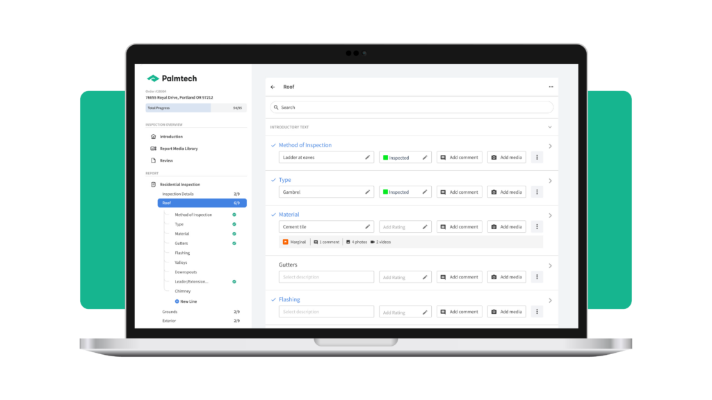 Line-level ratings - Palmtech home inspection software