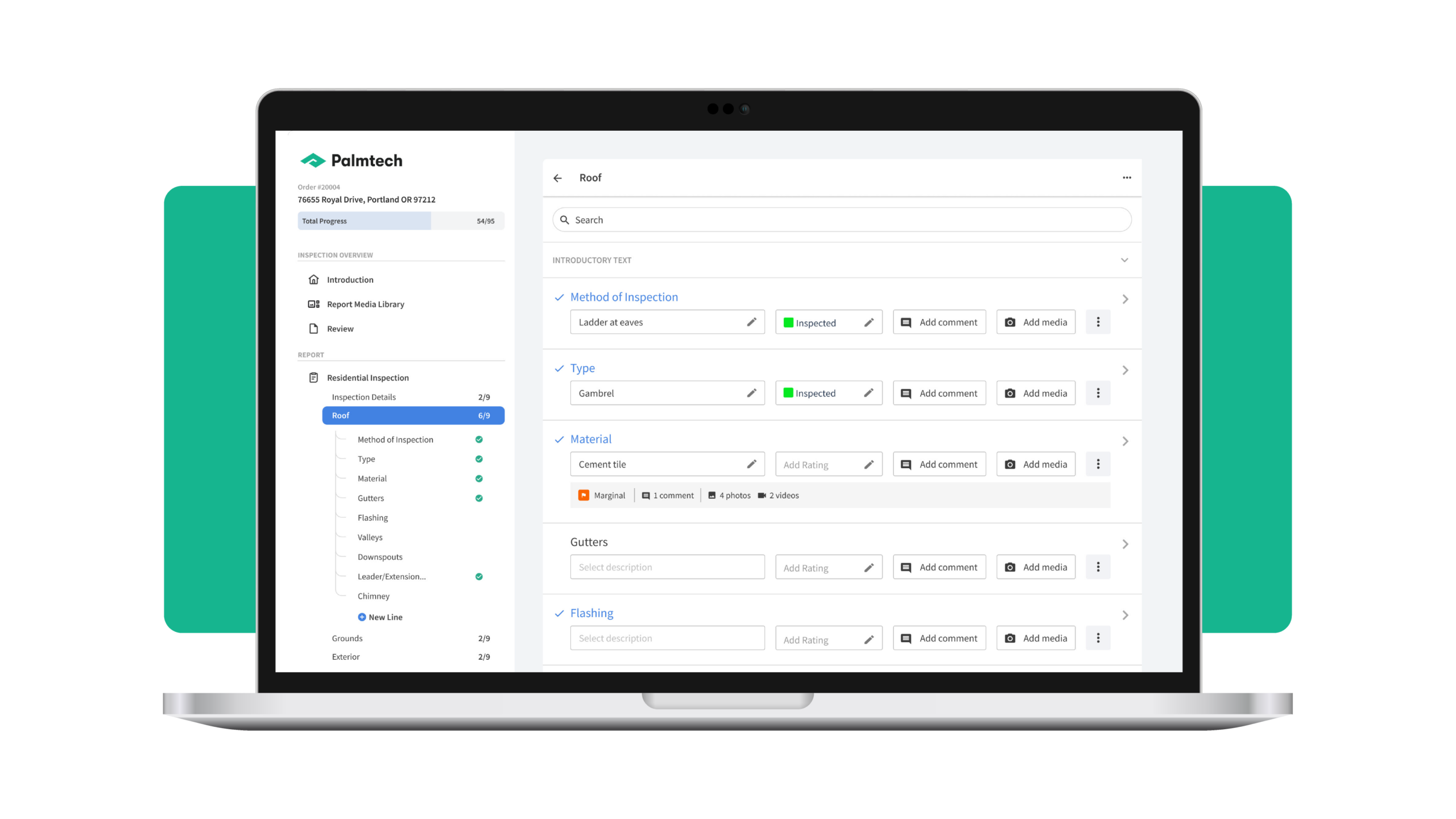 Line-level ratings - Palmtech home inspection software